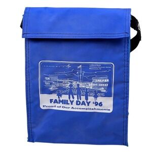 Vintage 1996 Lockheed Martin Family Day Koozie Insulated Lunch Bag Blue Teal